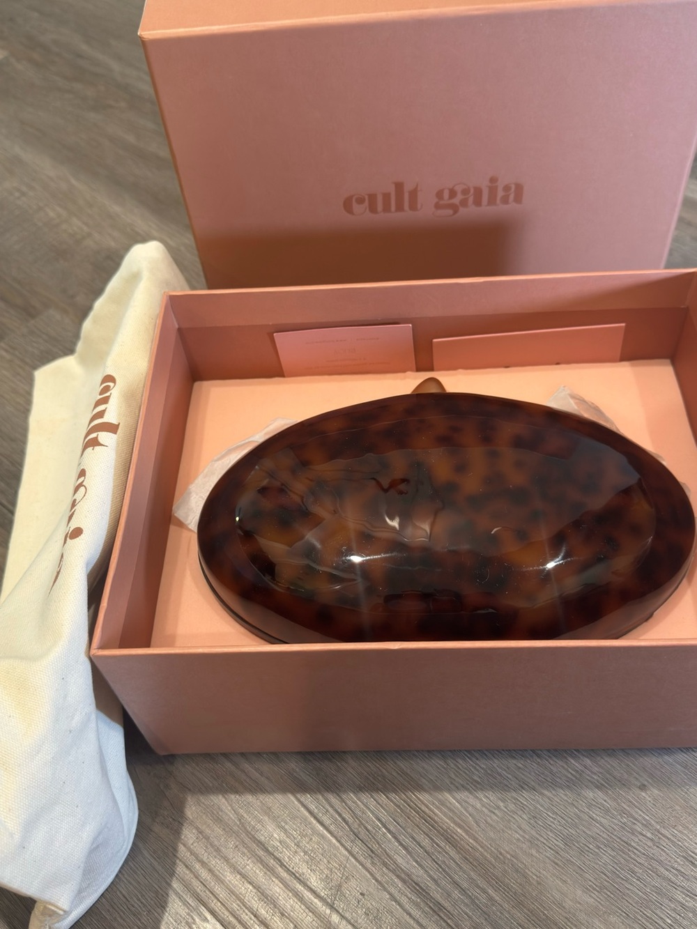 Cult Gaia Eviana Caramel Tortoise Crossbody Clutch Bag - Picture 8 of 10